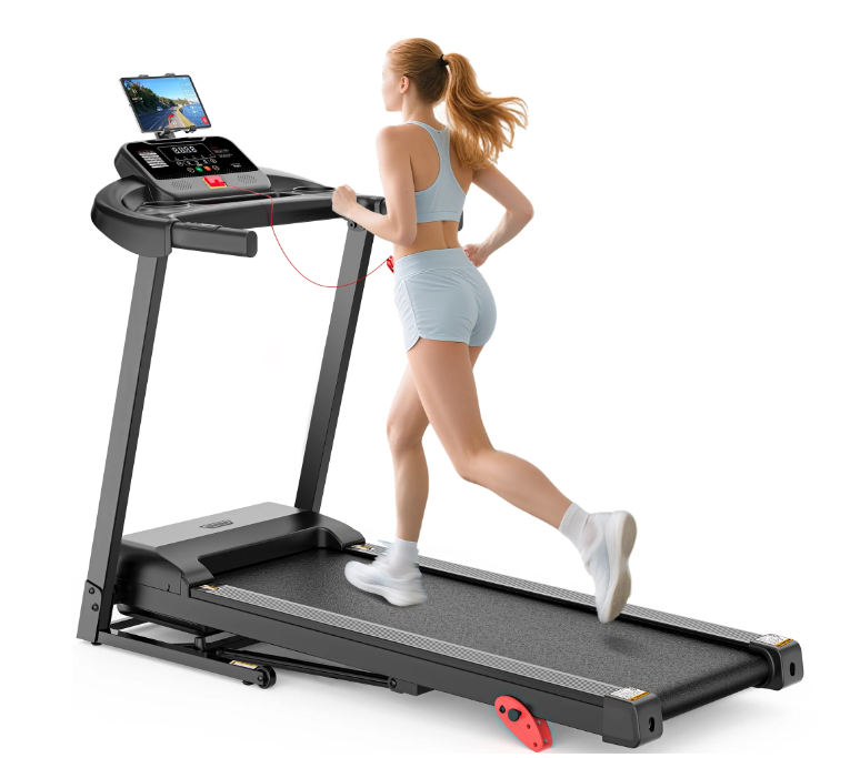 Qvamodo Folding Smart 300lbs Capacity Treadmill with Inclines for Home Use, 7.5MPH Fast Speed, APP Control, 2.5HP Brushless Motor, Home&Office