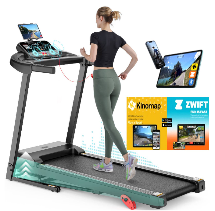 3.5HP Folding Treadmill with 3-Level Adjustable Incline, 7.5mph Speed Running Machine,Treadmill 300 lb Capacity, 71 Programs, Walking Running Treadmill with LED Display for Exercise