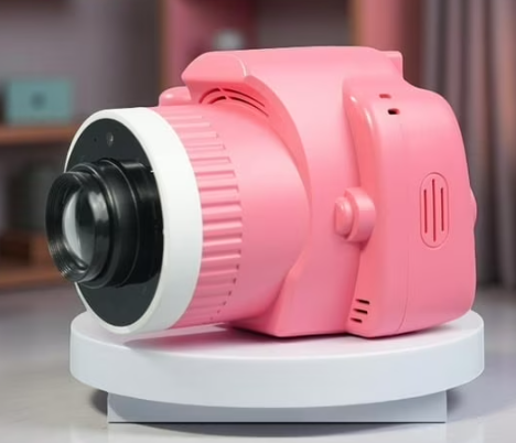 Magical Kids Camera with Projector, Capture, Create & Share with Big Screen, Dual Display, One Touch AI Editing, 6000mAh Battery, 32GB SD Card Included (Pink/Blue)