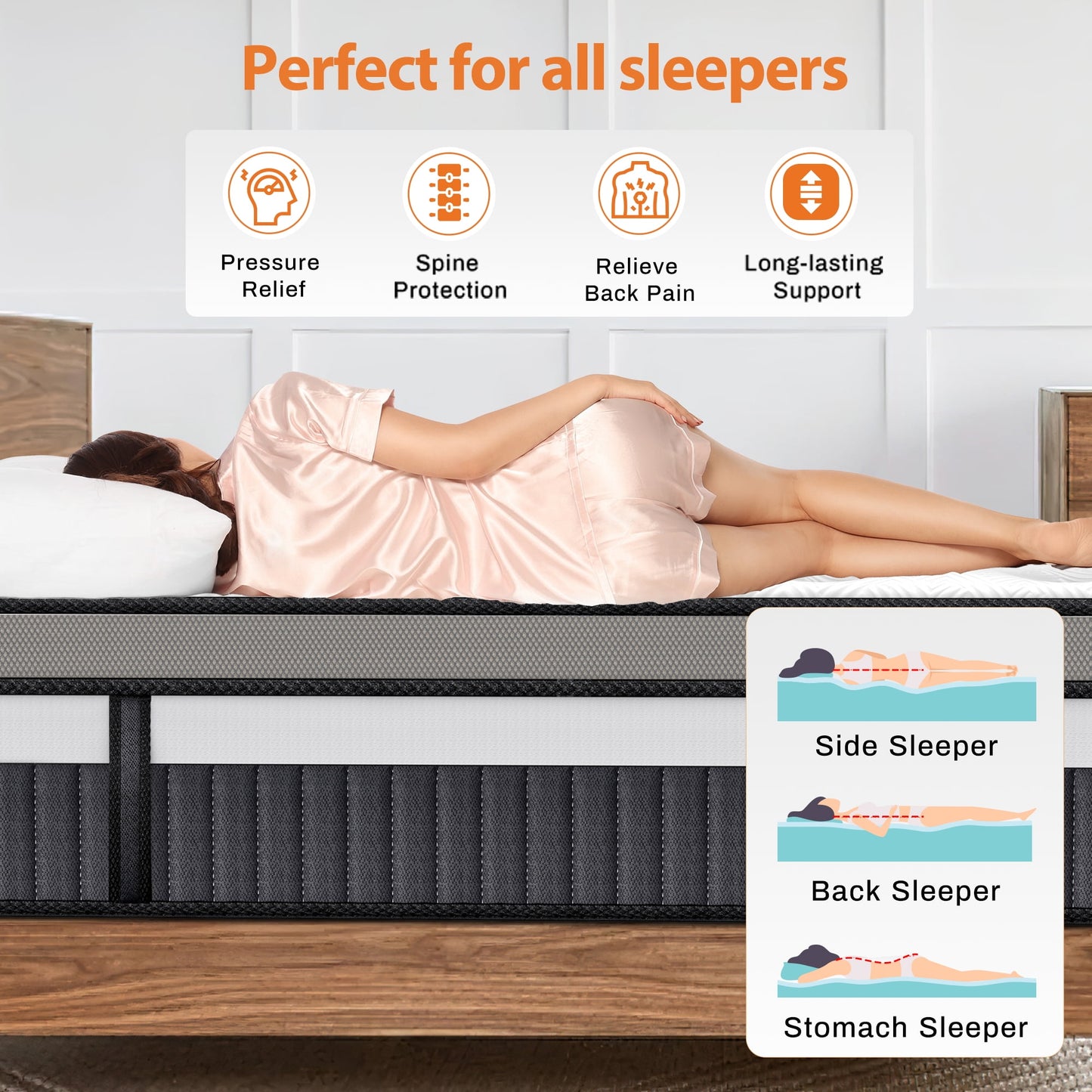 ODYAAZ King Mattress in a Box, 14in Memory Foam Mattress, Motion Isolation, Zoned Pressure Relief