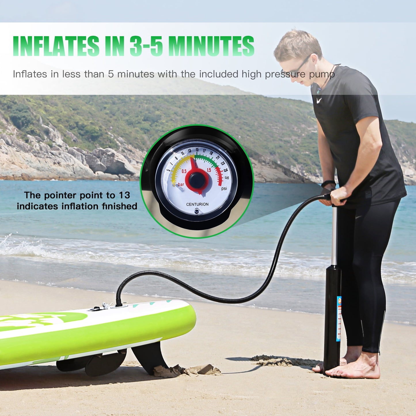 12 ft Inflatable Premium Stand Up Paddle Board for Surfing, Fishing, Yoga, Playing
