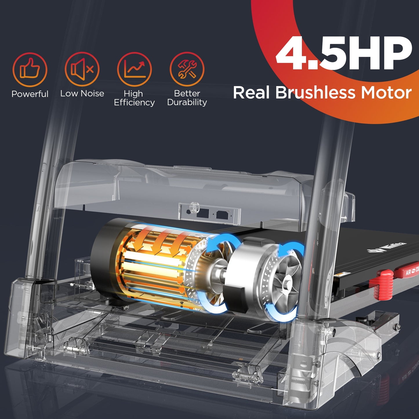 4.5HP Foldable Treadmill for Home w/ 15% Auto Incline, 300lbs Capacity, 10MPH, 64+3+3+1 Programs