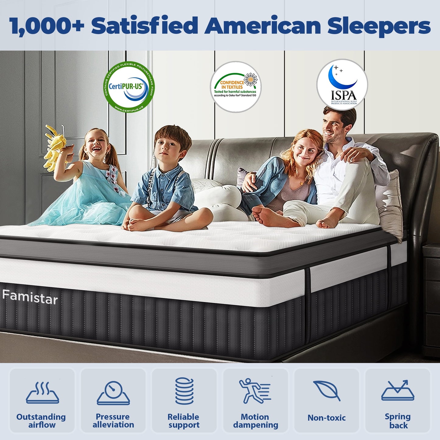 13" King Size Medium Firm Memory Foam Hybrid Mattress with Pressure Relief