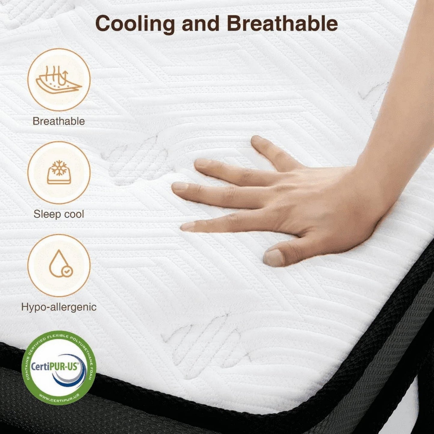 FaayFian 14" King Size Mattress, Memory Foam Hybrid Mattress - Medium Firm Gel Infused, CertiPUR-US Certified, Cooling & Breathable, Pressure Relief, Motion Isolation, King Mattress in a Box
