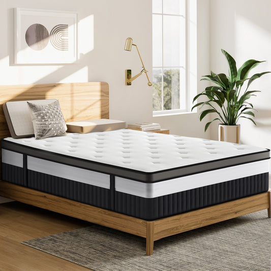 Queen Mattress 14" Medium Soft Memory Foam Mattress，Mattress Hybrid Pocket Spring Bed in a Box