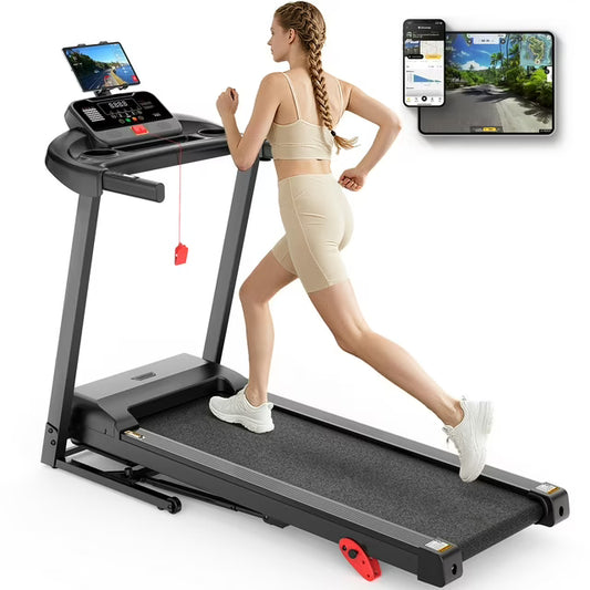 FaayFian 300LBS Capacity Folding Treadmill w/ Incline, Treadmill for Home, 3.75HP Portable Treadmill, 71 Programs, Wide Shock, Absorption Belt, Walking Running Exercise Machine