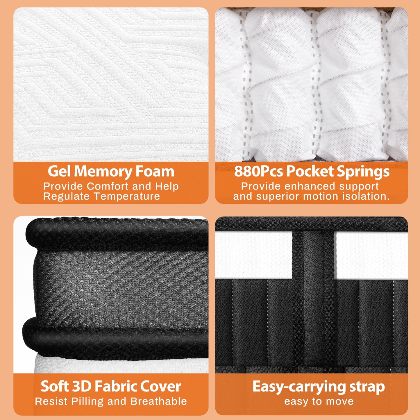 ODYAAZ King Mattress in a Box, 14in Memory Foam Mattress, Motion Isolation, Zoned Pressure Relief