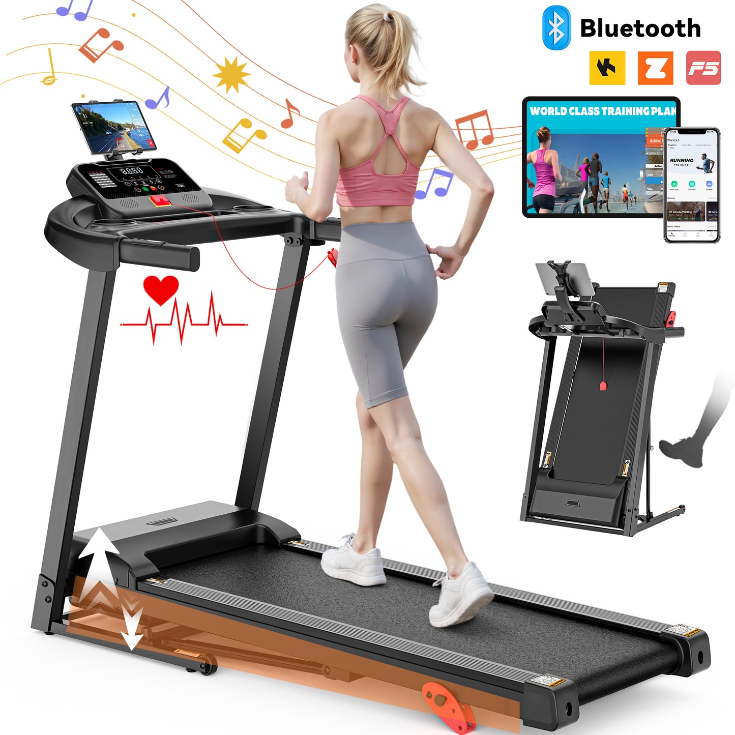 Treadmill with Incline for Home, Treadmill 300lbs Capacity