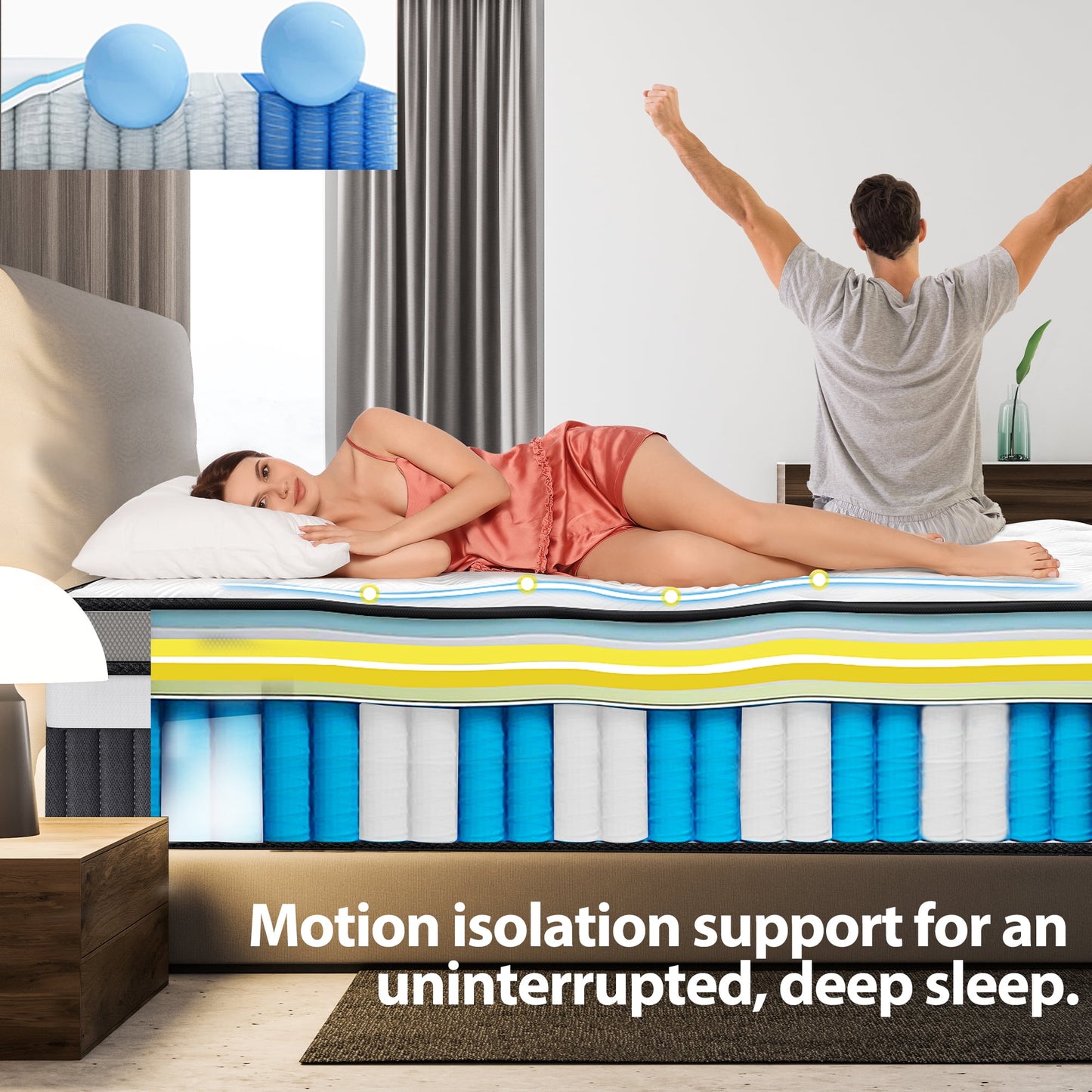 Queen Mattress in a Box, 14in Memory Foam Mattress, Motion Isolation