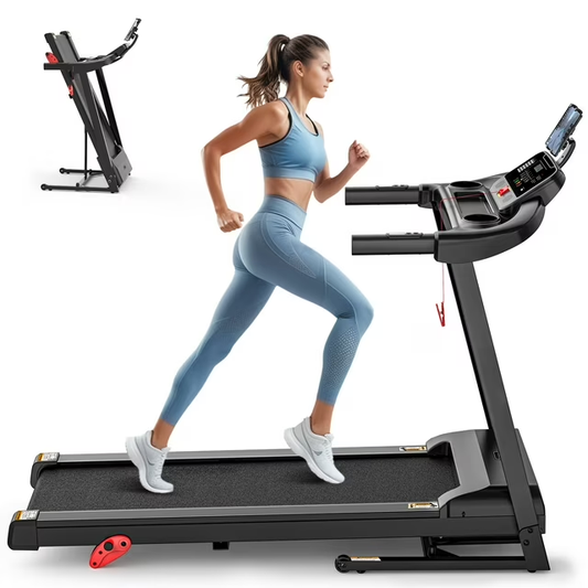 FaayFian Treadmill for Home, 300lbs Capacity with Upgrated Wide Running Belt, Smart APP Control, Auto Incline 0.6-8MPH with 64+3+3+1 Preset Programs, Adjustble IPad Holder