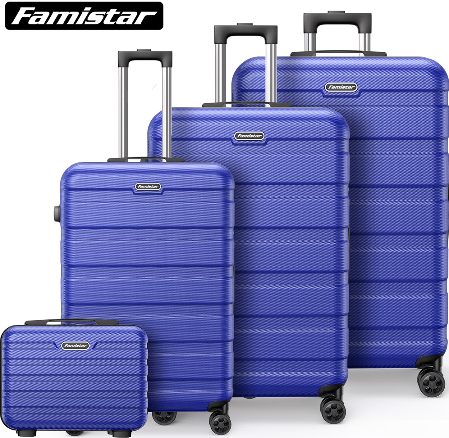4 Piece Set Luggage Sets Suitcase ABS Hardshell Lightweight Spinner Wheels (14/20/24/28 inch)