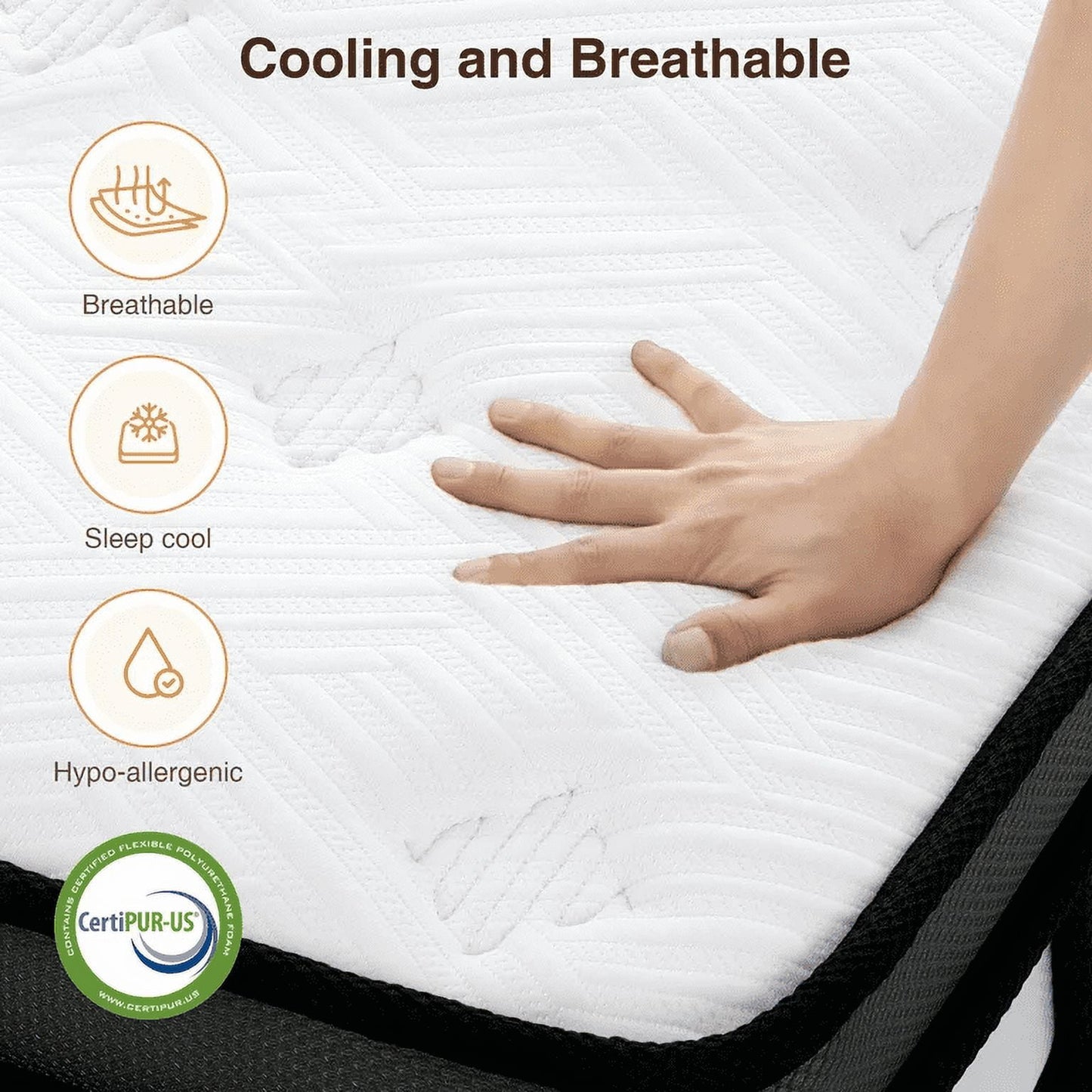 King Mattress, 14inch Memory Foam Mattress, Bed in a Box, Medium Firm, Zoned Pressure Relief