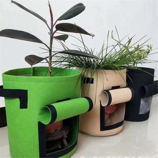 7 Gallon Fabric Grow Bags, 4-Pack Garden Planter Pots for Potatoes, Tomatoes, and Root Vegetables