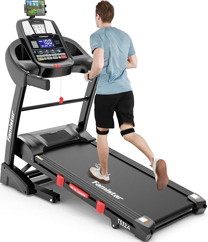 4.5HP Folding Treadmill, 15% Auto Incline 300 lbs Capacity Electric Treadmill with APP Control, Stereo Bluetooth, Armrest Button Heart Rate, Running Machine for Home Workout
