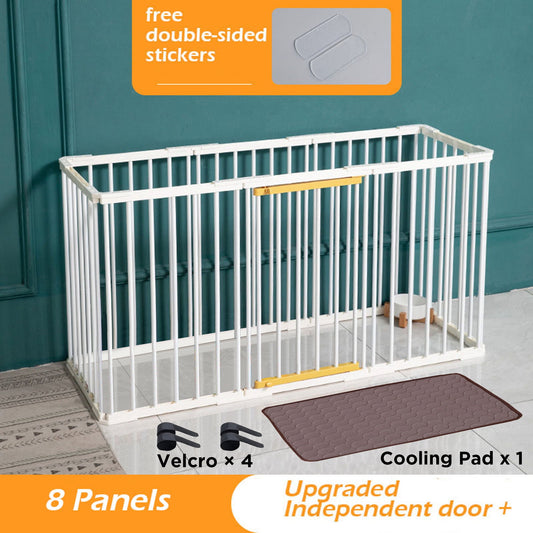 Famistar Upgraded All-in-One 4-Panels 27.6¡± Foldable Free Standing Dog Cat Exercise Kennel Fence Playpens Outdoor&Indoor with Built-in Lock&Door