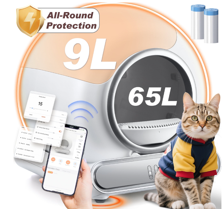 Self Cleaning Cat Litter Box, Automatic Litter Box with APP Control, Odor Removal, Safety Protection