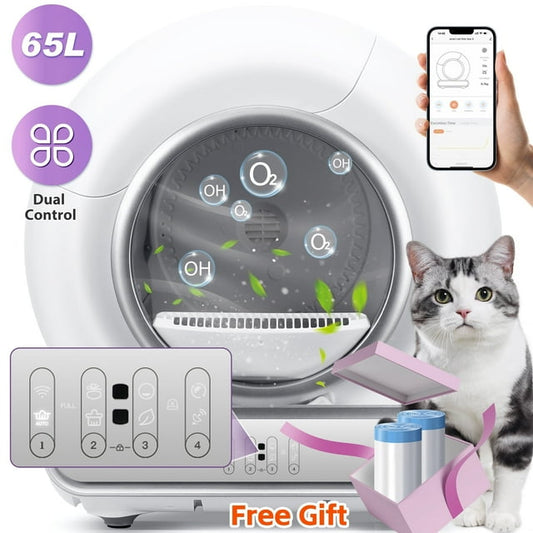 Automatic Cat Litter Box, Self-Cleaning Litter Box, Wifi-Enabled with 2.4G APP Control
