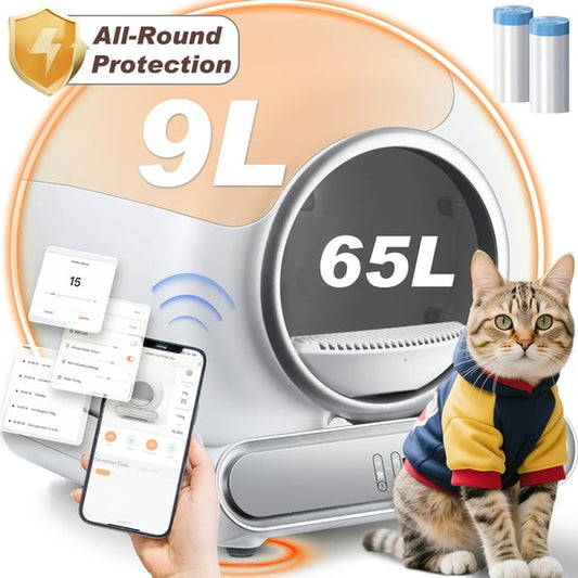 Automatic Cat Litter Box, Smart Self-Cleaning Odor Control Litter Box, Large Capacity Cat Litter Box for Multi Cat