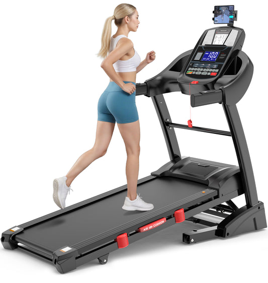 FaayFian Folding Treadmill with 4.95HP Motor, 15% Auto Incline, 10 MPH Speed, Bluetooth Speakers, FitShow APP, Shock-Absorbing Deck, 300 LB Capacity for Home Use