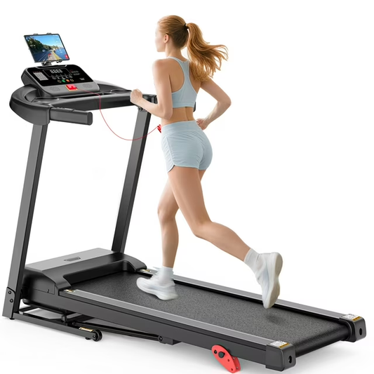 Folding Treadmill with 4.68HP Motor, 15% Auto Incline, 10 MPH Max Speed, 300 lbs Capacity, Bluetooth Speakers, LCD Display, FitShow APP Compatible, Home Gym Running Machine