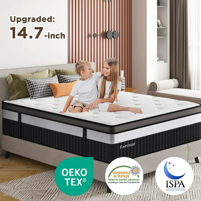 Queen Size Mattress, 14 Inch Memory Foam Hybrid Mattress in a Box, Breathable Bed Mattress