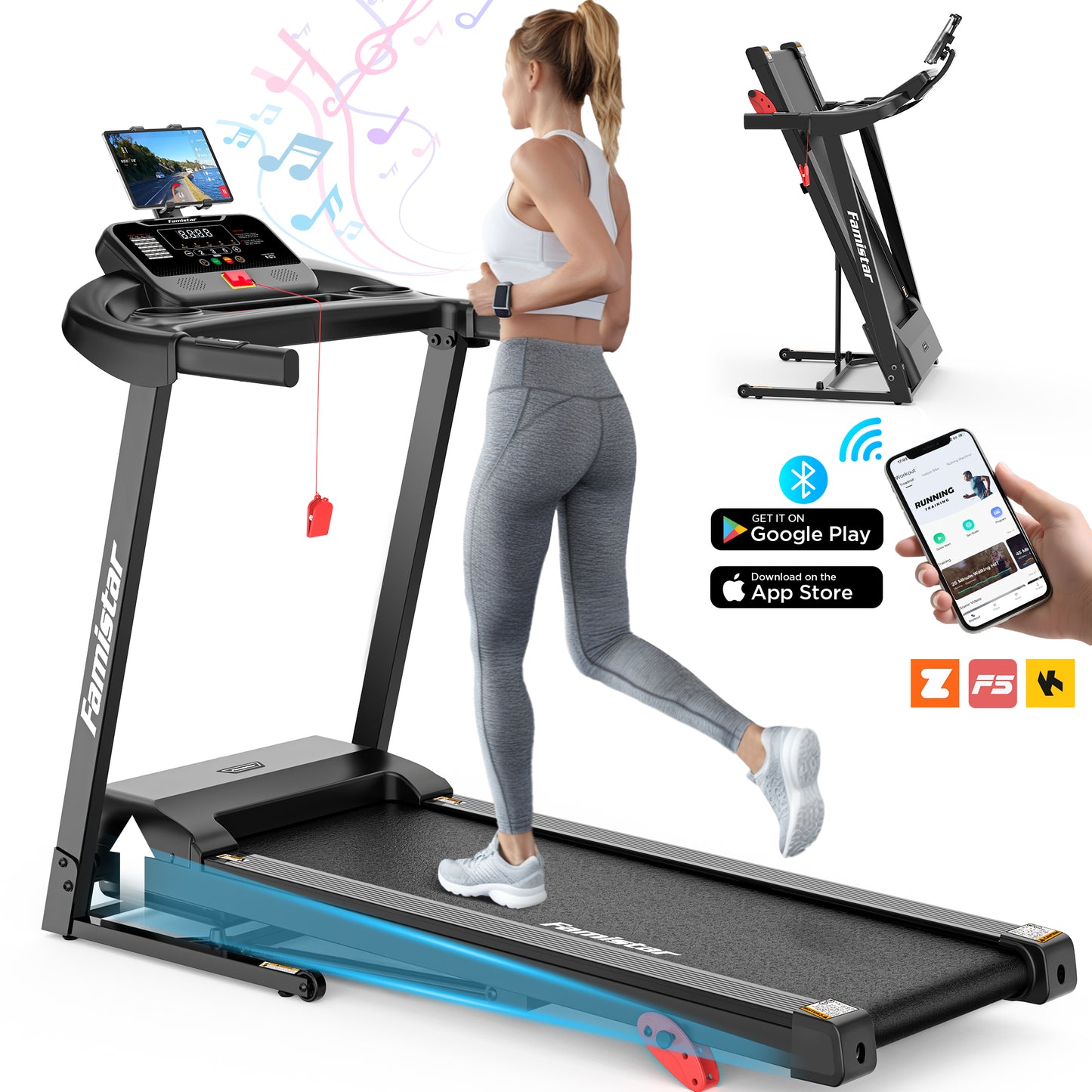 Folding Treadmill for Home, Treadmill with 300lbs Capacity