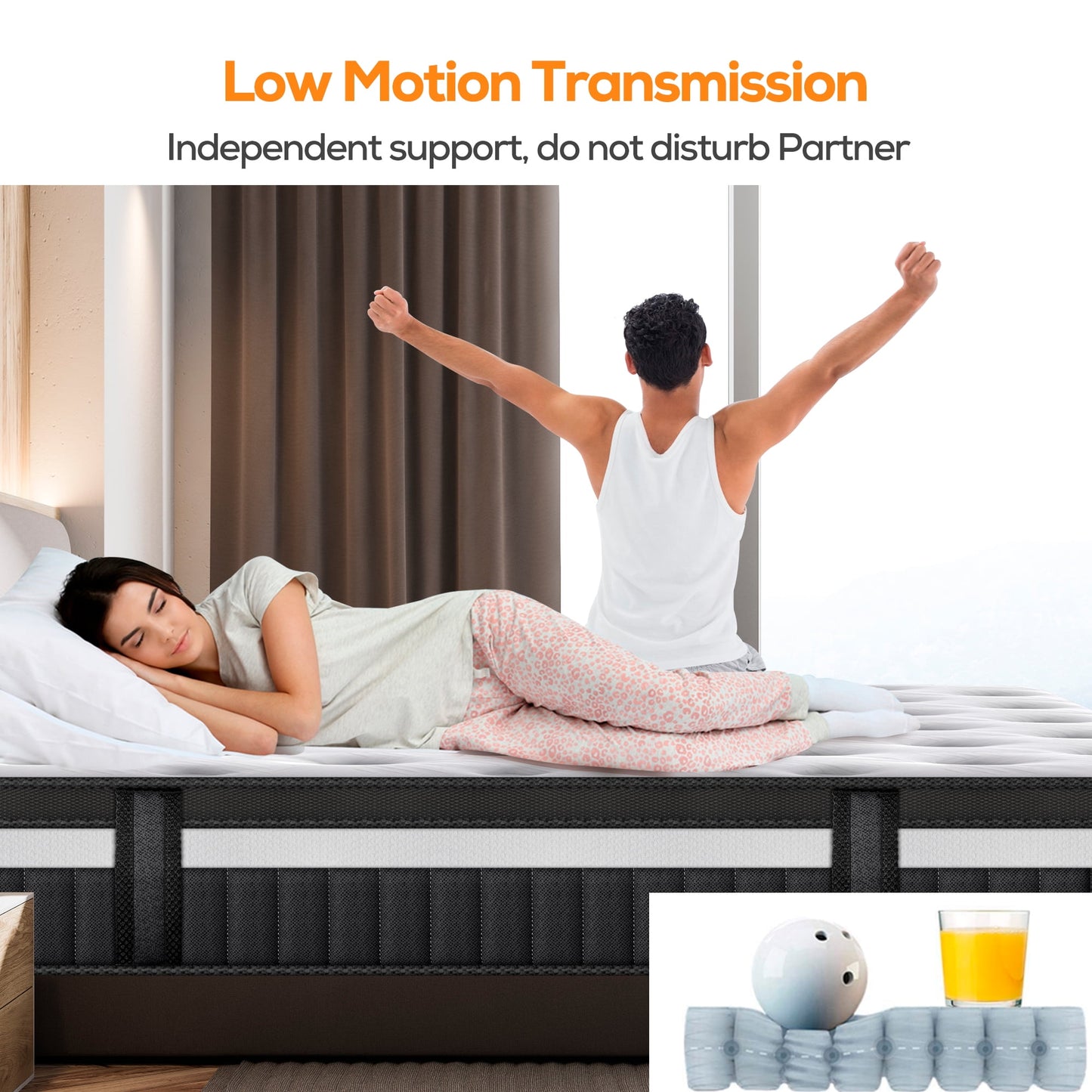 FaayFian King Mattress 14 inch Mattress King Size, Cooling Memory Foam Mattress in a Box, Medium-Firm for Pressure Relief&Cooler Sleep, CertiPUR-US