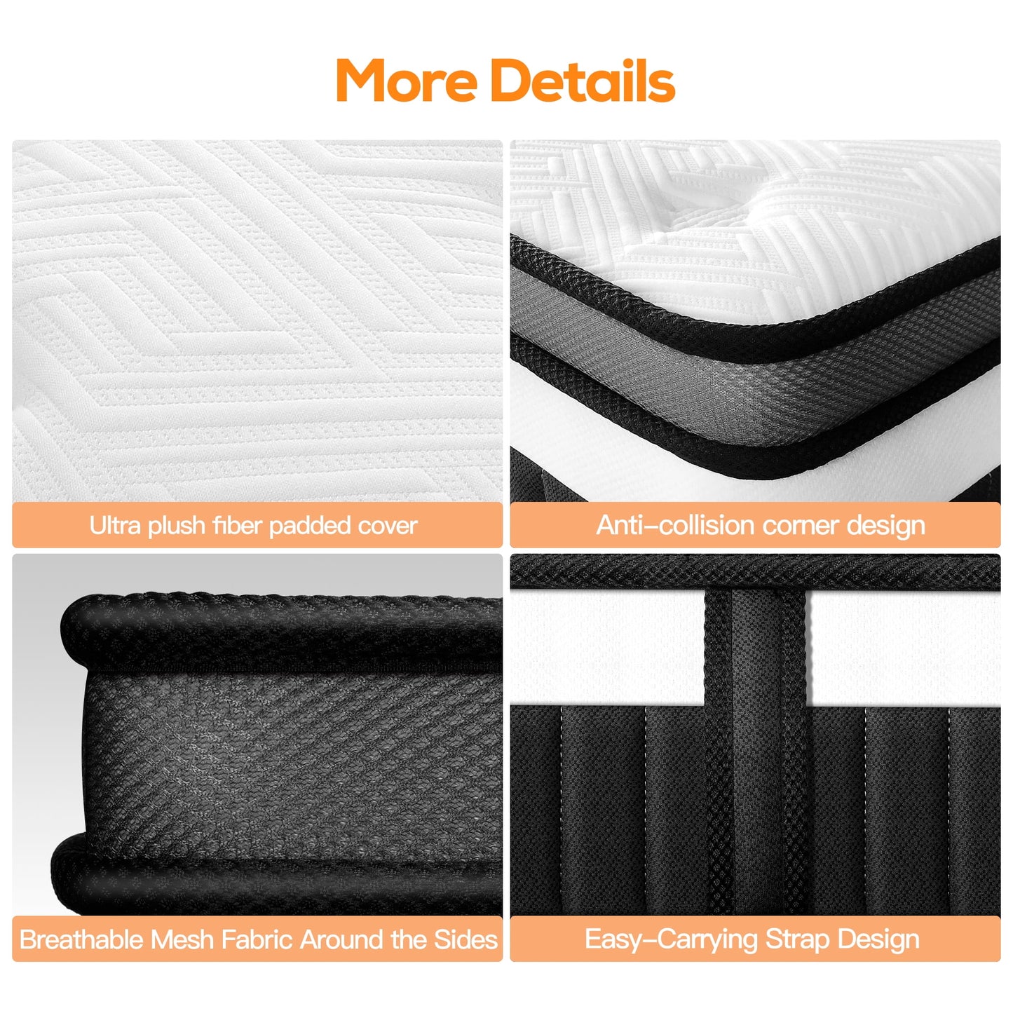 FaayFian 14" Cooling Gel Memory Foam Mattress in a Box, Pressure Relief and Breathable , Medium Firm